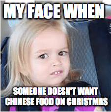 Chinese food on Christmas